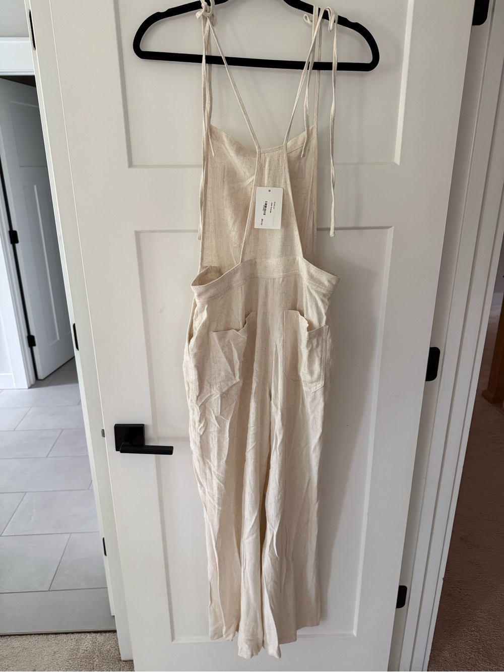ILLA ILLA Cream Tie-Shoulder Jumpsuit - Picture 3 of 4